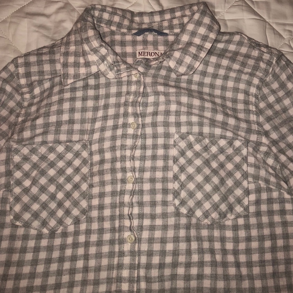 Grey and white Flannel